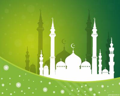 Abstract Green Wave Mosque Background Thumbnail