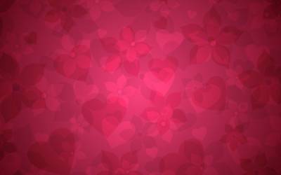 Abstract Hearts And Flowers Pattern Background Thumbnail