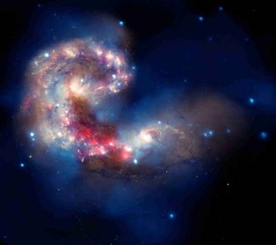 Antennae Galaxies For Astrology Ppt Template Background Thumbnail