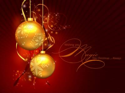 Beautiful Gold Yellow Christmas Baubles  Background Thumbnail