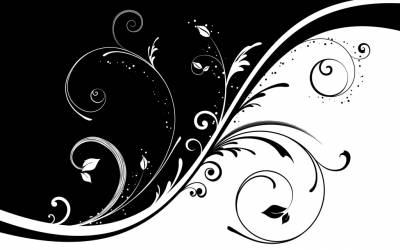 Black And White Flower Wave Patterns Background Thumbnail