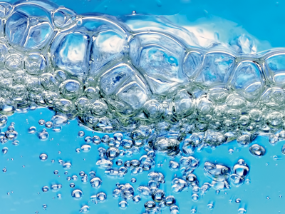 Blue Water Bubbles