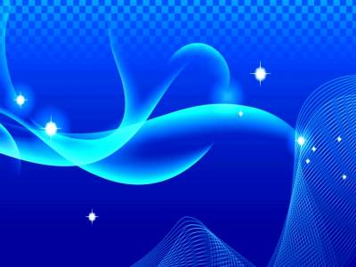 Blue Waves With Light Flare Background Thumbnail