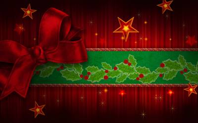 Christmas Red Ribbon Background Thumbnail
