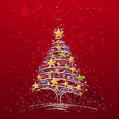 Colorful Christmas Tree Background Thumbnail