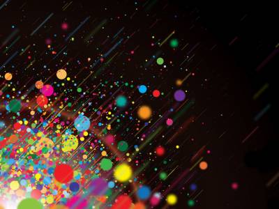 Flying Colored Dots Background Thumbnail