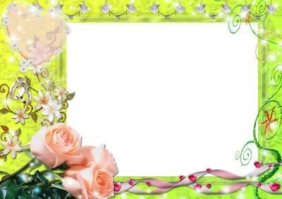 Frame Decorated With Flowers Background