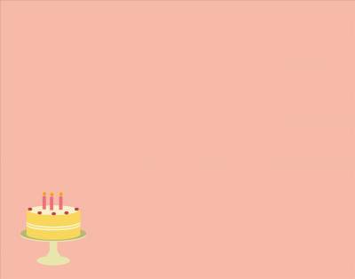 Light Pink Cake With Three Candles Birthday Party Celebration Background