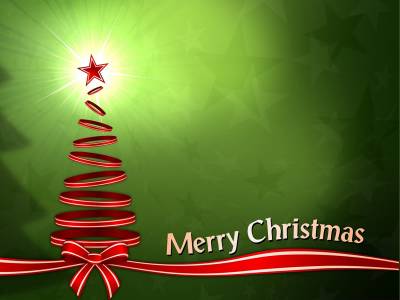 Merry Christmas With Tree Ribbons Background Thumbnail