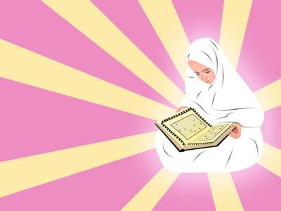 Muslim Girl Reading Qur’an Background Thumbnail