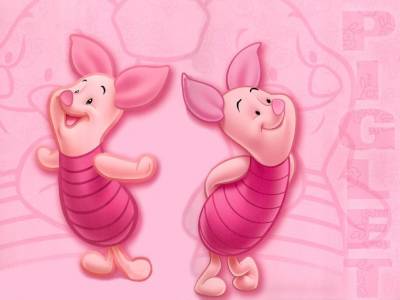 Piglet Cute Pink Background