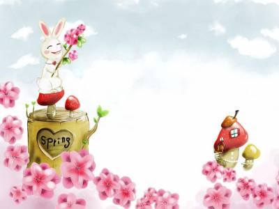 Rabbits Of Spring Background Thumbnail