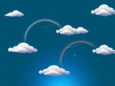Rainbow Clouds Power Point Background Thumbnail