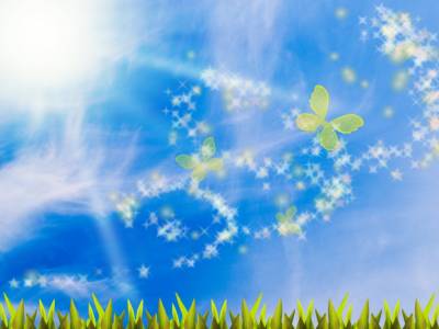 Summer Day With Flower And Butterflies Background Thumbnail