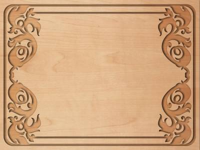Wood Engraving Art Frame Background Thumbnail