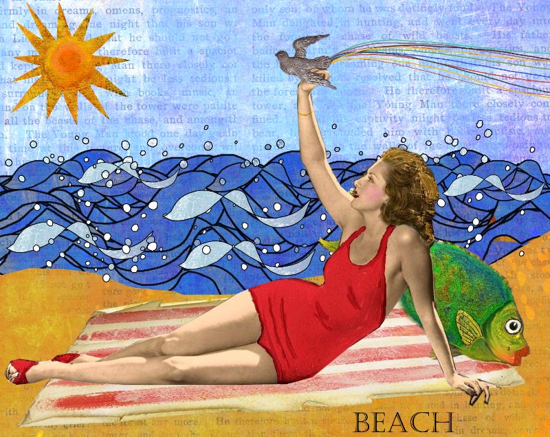 Beach, girl, sun free powerpoint background