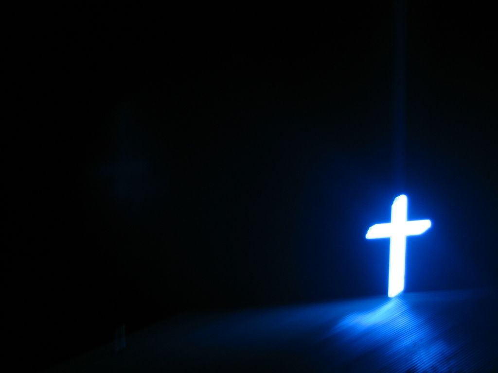Blue Cross On At A Church Download Powerpoint Backgrounds Ppt Backgrounds