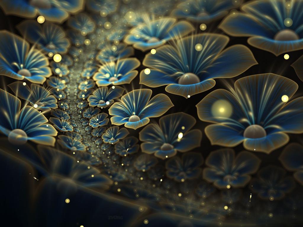 Color light beautiful fractal flowers Download PowerPoint ...