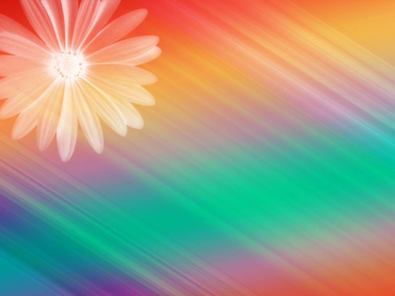 Elegant floral design rainbow colorful ppt  free powerpoint background