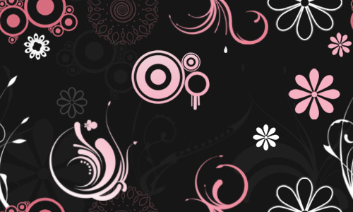 Floral Black Pattern free powerpoint background