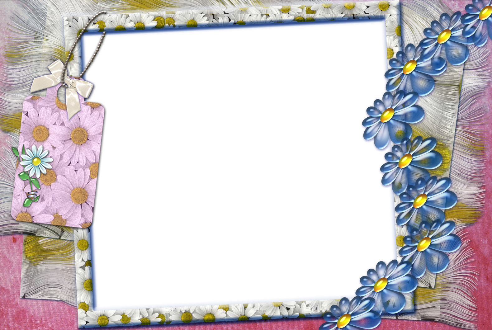 Frame decoration with daisy free powerpoint background