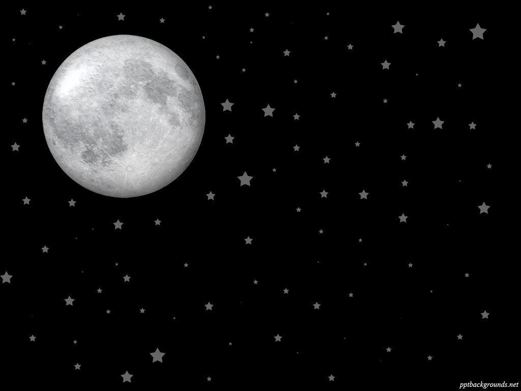 Full Moon With Stars Background For Powerpoint Science Ppt Templates