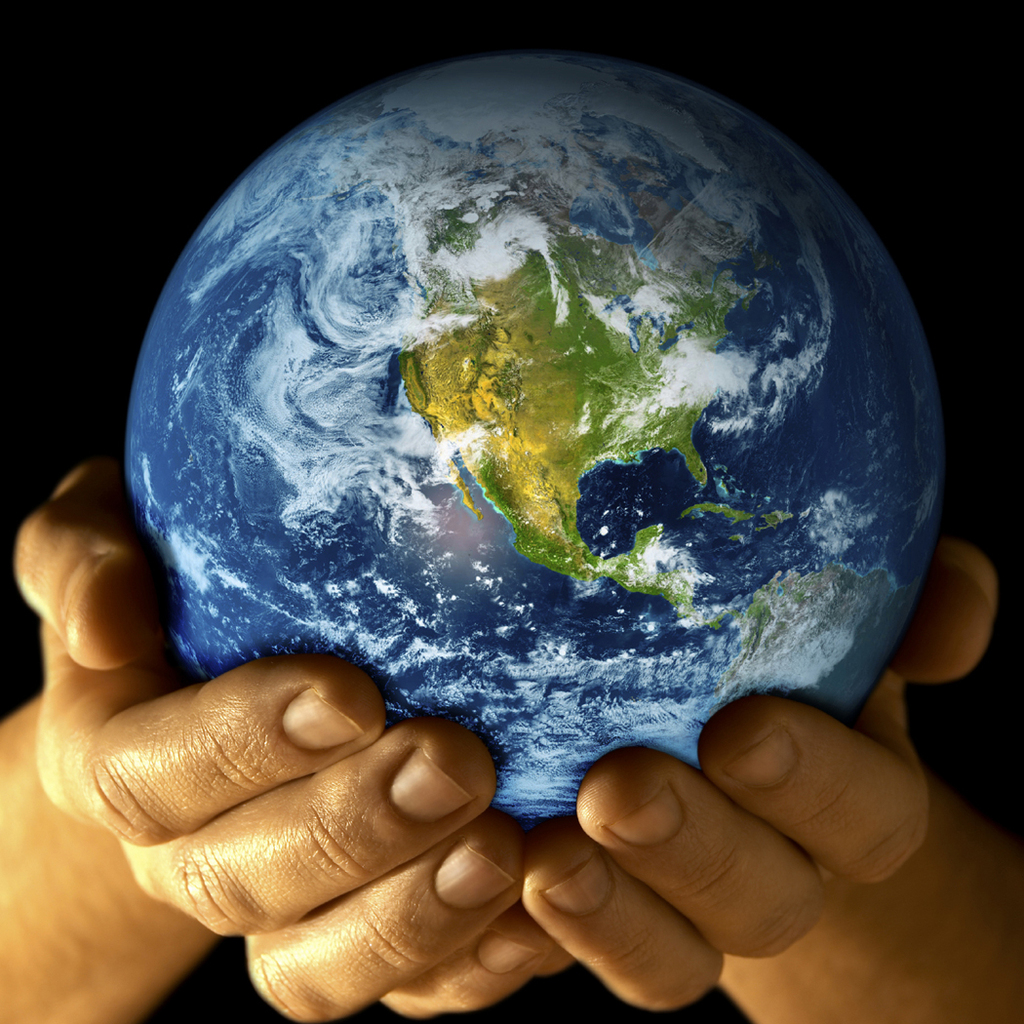 Globe Earth Hands free powerpoint background