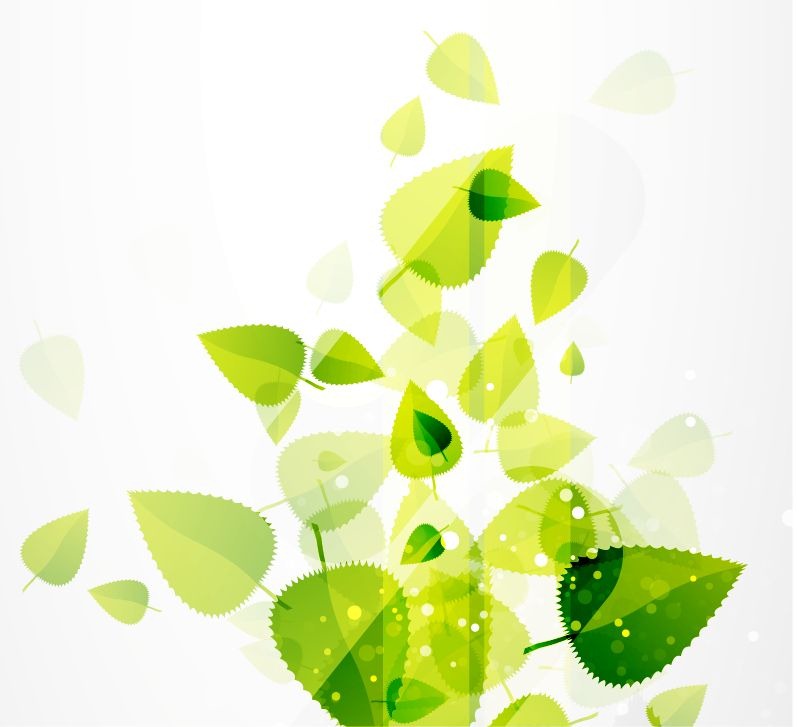 Green Leaves Vector free powerpoint background