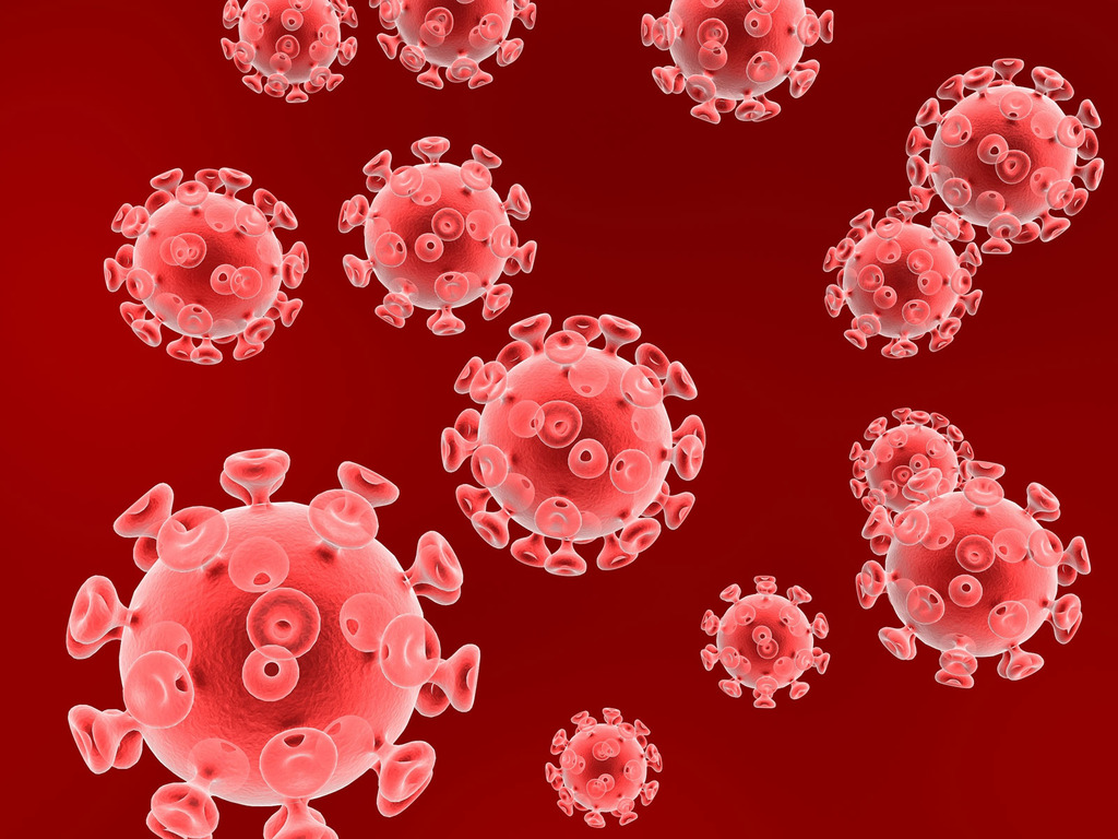 Hiv Virus Particles Background For Powerpoint Health And Medical Ppt Templates