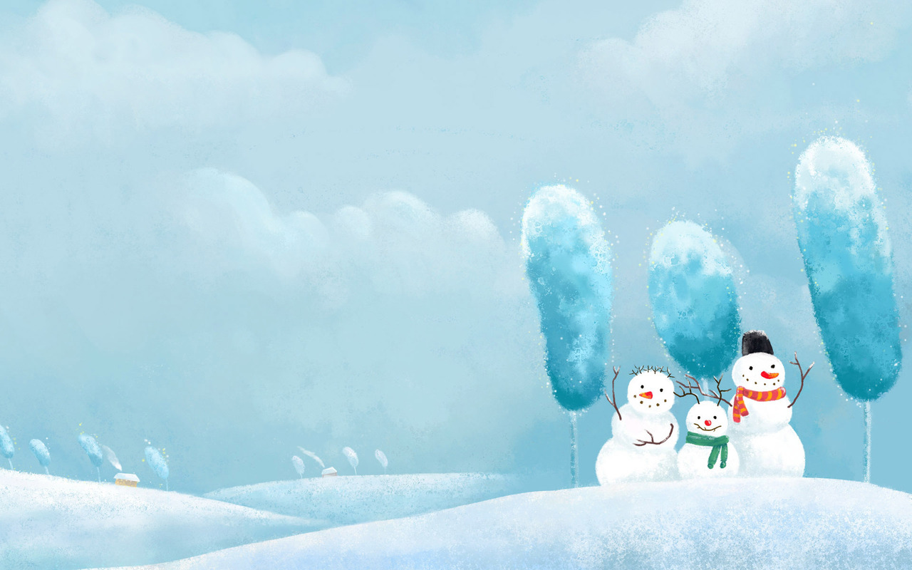 Free New Year With Snowman Backgrounds For PowerPoint Christmas