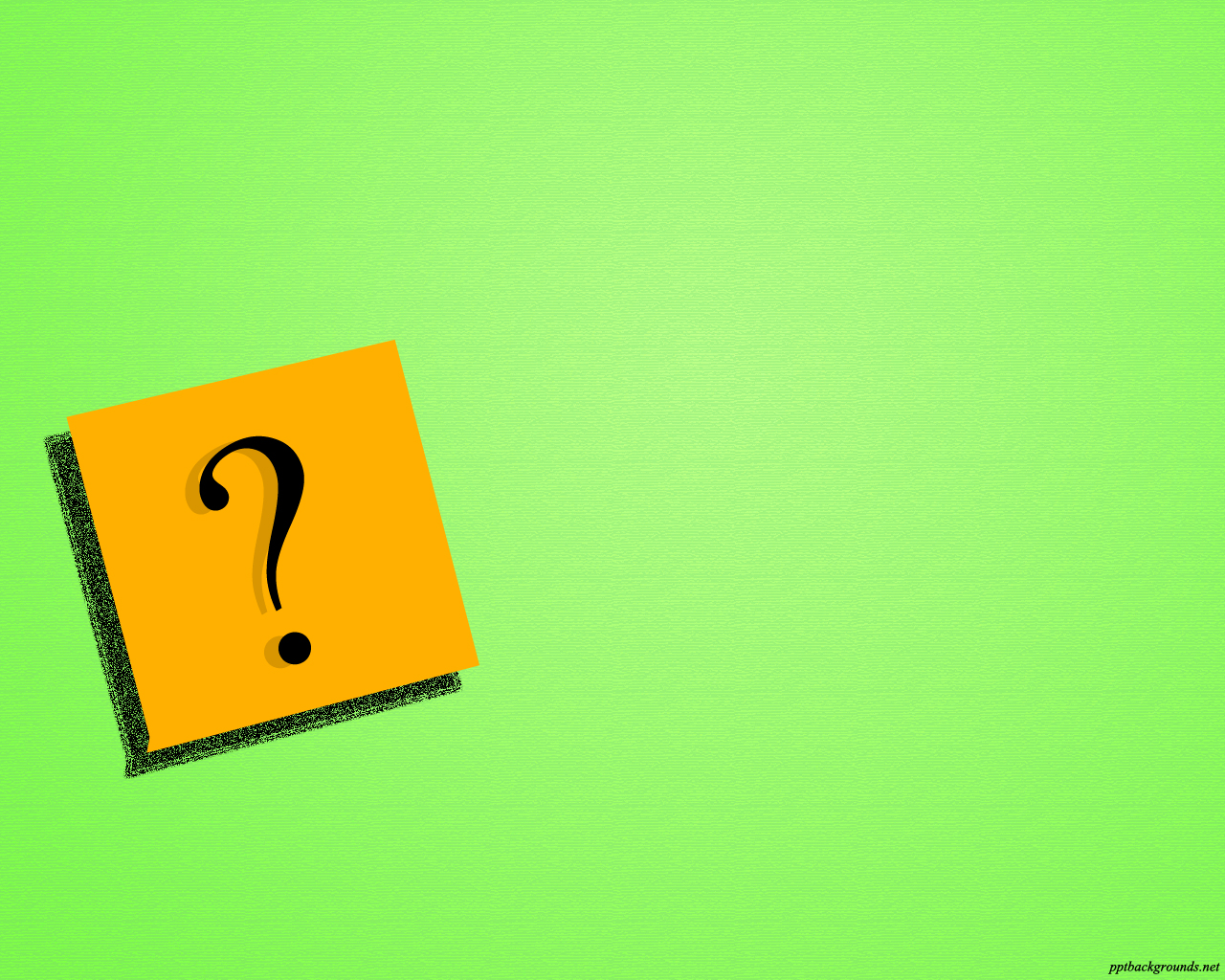 Free Orange Question Mark On Green Backgrounds For PowerPoint