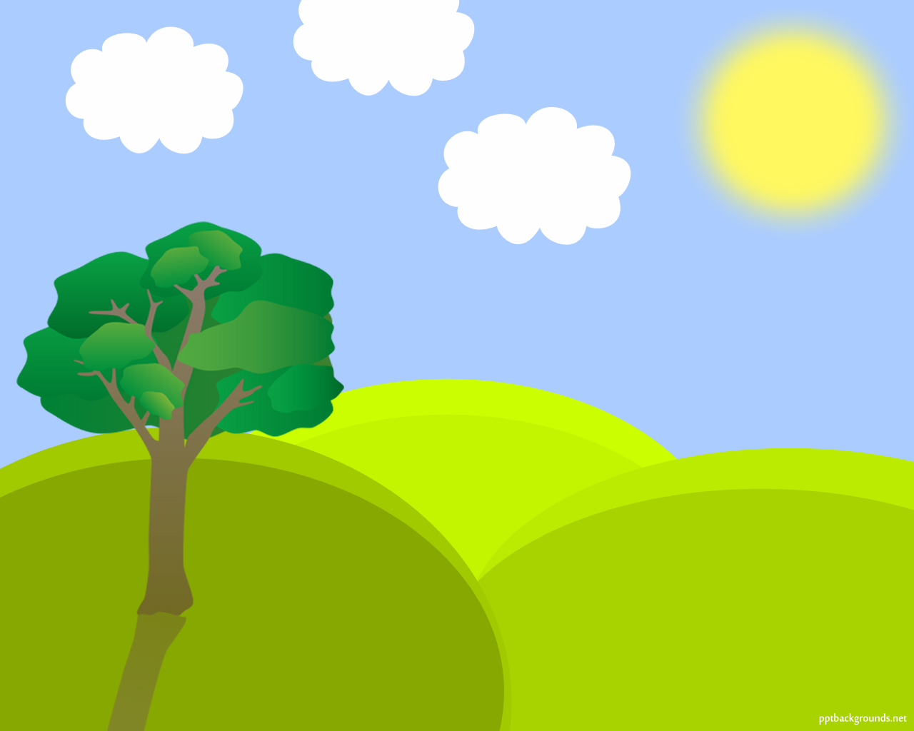 Spring Landscape Vector Background For PowerPoint - Nature ...