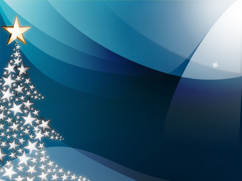 Stars On Dark Blue Background For Powerpoint Christmas Ppt Templates