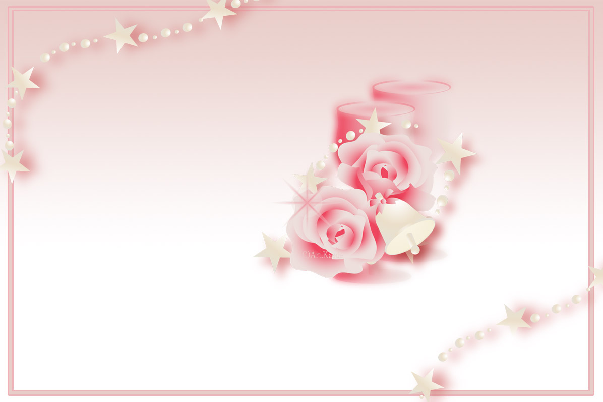 Stars with pink roses Background