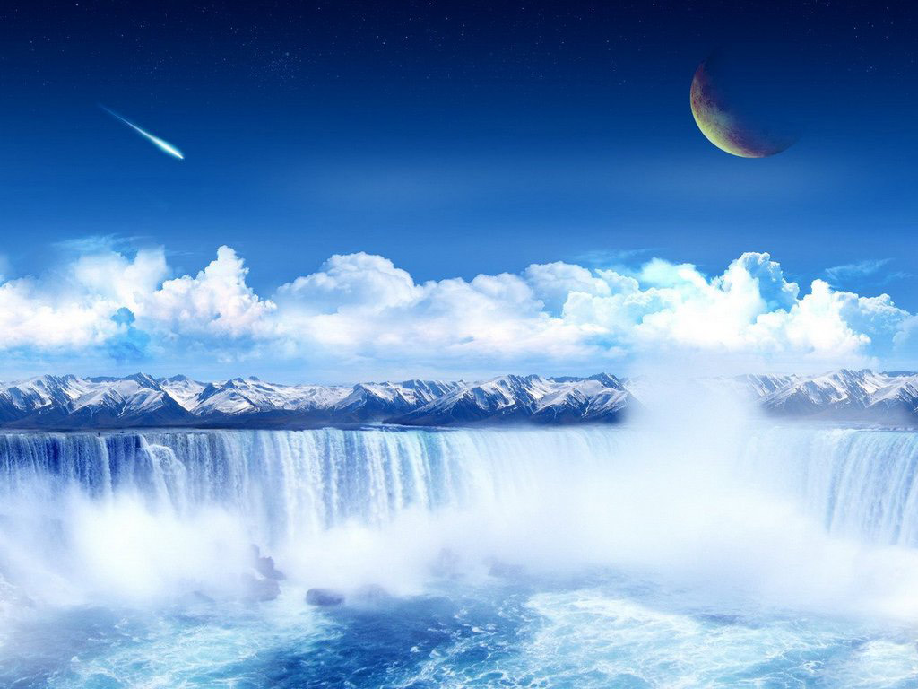 Waterfall 3D free powerpoint background