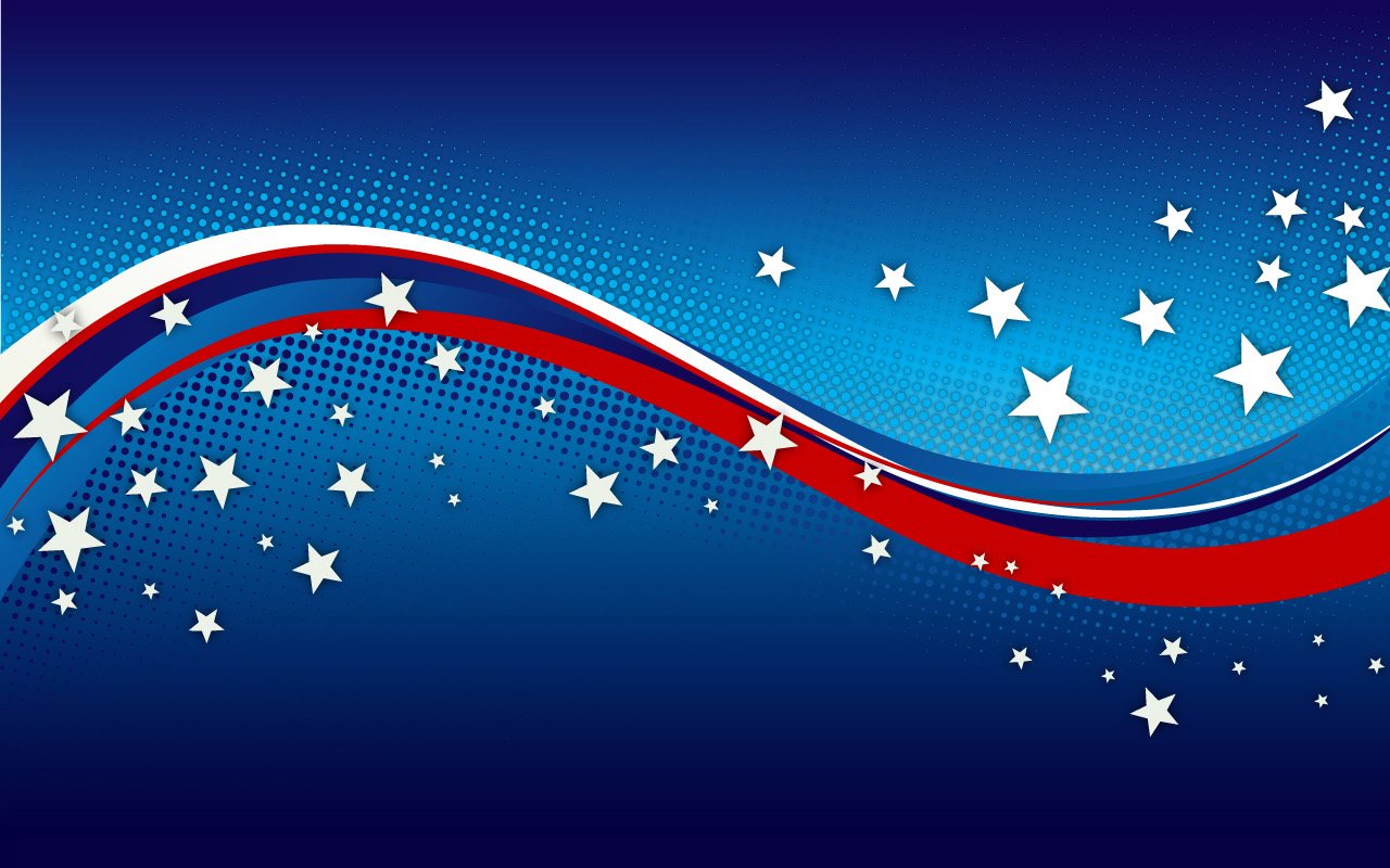 Wave of stars, blue, red, white Background