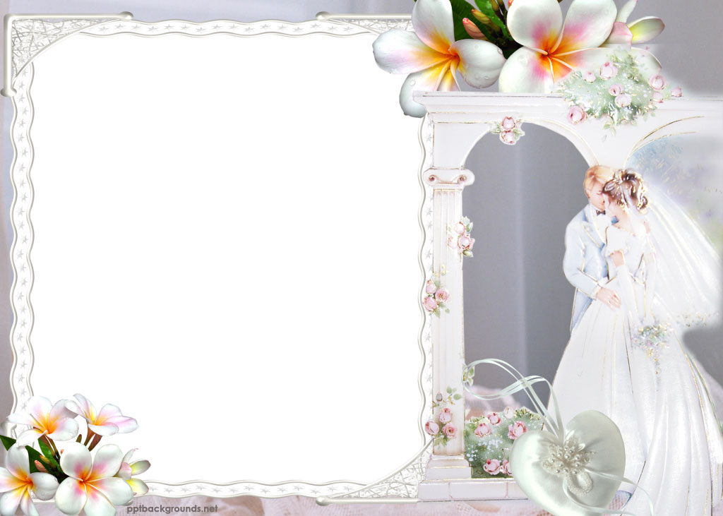 Wedding couples border, marry, flowers free powerpoint background