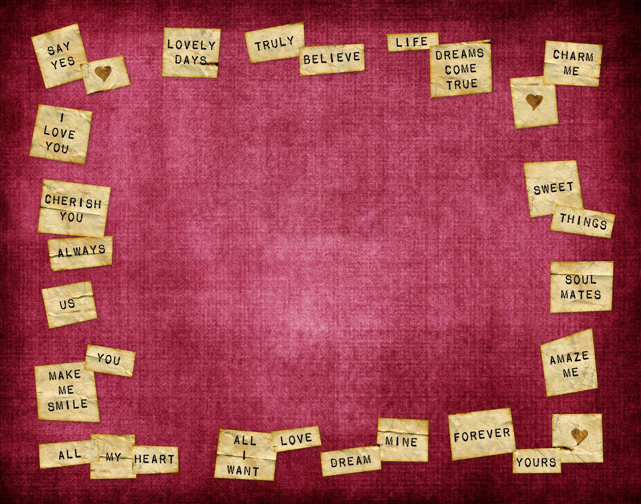 Words of Love on Burgundy free powerpoint background