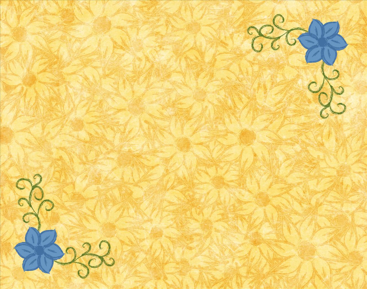 Yellow and Blue Flowers - A Touch of Summer free powerpoint background